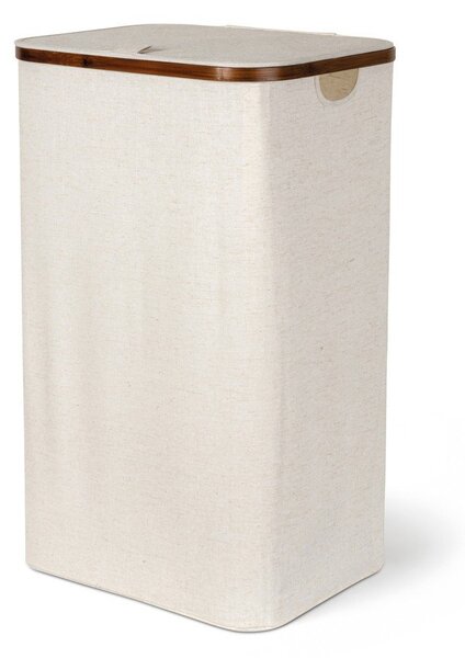 Krémový látkový kôš na bielizeň Bamboo/Linen – Bigso