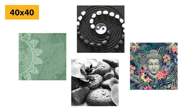 Set obrazov Feng Shui v netradičnej kombinácií