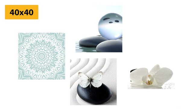 Set obrazov Feng Shui v jemných tónoch