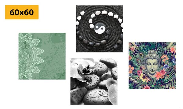 Set obrazov Feng Shui v netradičnej kombinácií