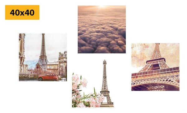 Set obrazov Eiffelova veža v Paríži