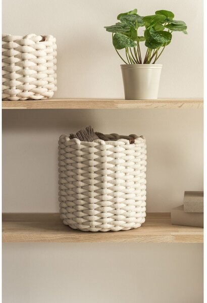 Látkový košík ø 25x25 cm Peach Skin Round M – Bigso
