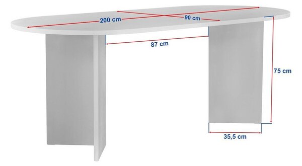 Jedálenský stôl v dekore duba 90x200 cm Sabella – Kalune Design