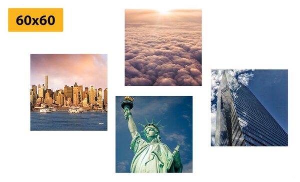 Set obrazov New York v jedinečných farbách