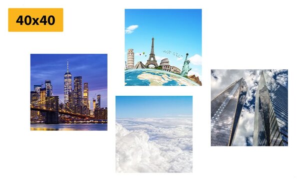 Set obrazov výhľad na mrakodrapy v meste New York