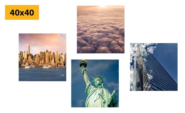 Set obrazov New York v jedinečných farbách