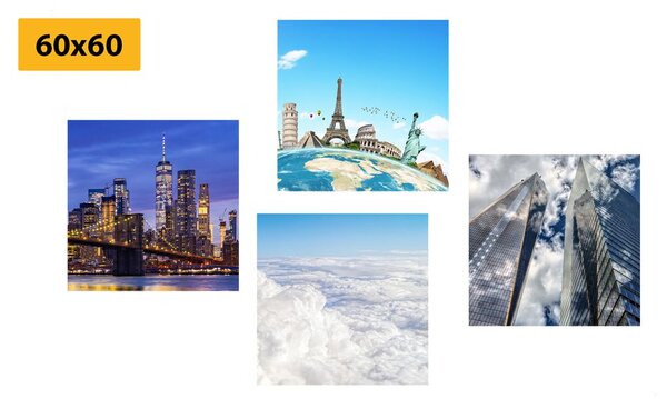 Set obrazov výhľad na mrakodrapy v meste New York