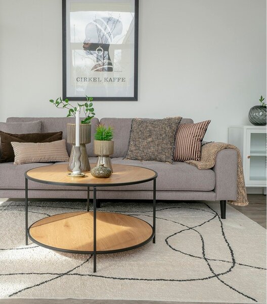 Okrúhly konferenčný stolík s doskou v dubovom dekore v prírodnej farbe ø 80 cm Vita – House Nordic