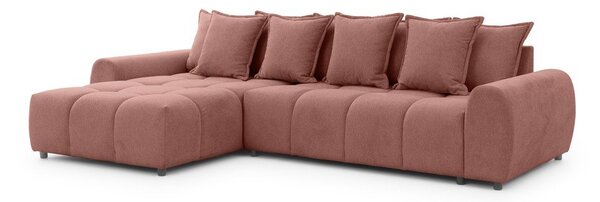 Rohová pohovka v terakotovej farbe (ľavý roh/s leňoškou) Albane – Ropez