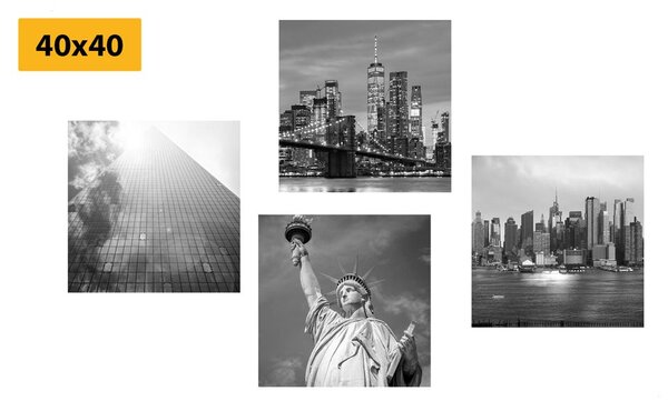 Set obrazov čiernobiely New York