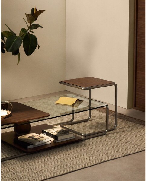 Odkladací stolík v dekore orecha 42x42 cm Tarsel – Kave Home