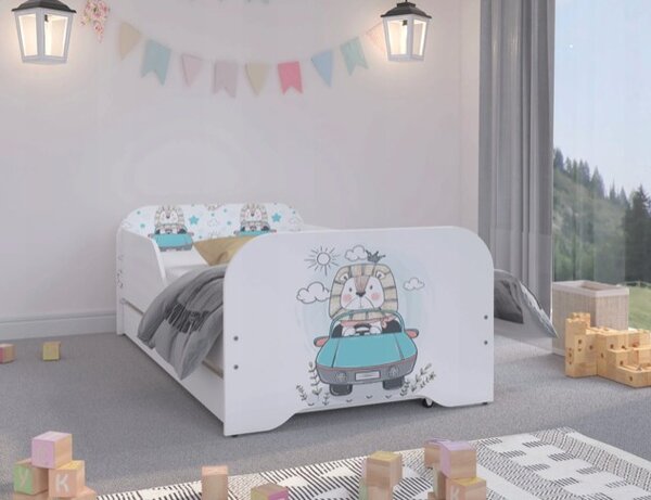 Kvalitná detská posteľ s levíkom 140 x 70 cm Biela