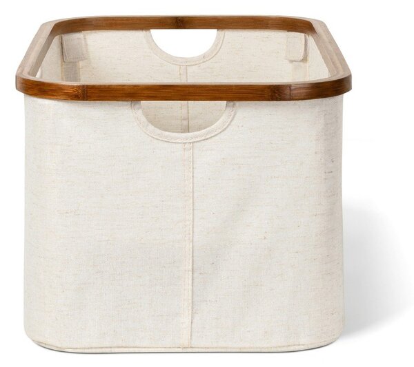Krémový látkový skladací kôš na bielizeň Bamboo/Linen – Bigso