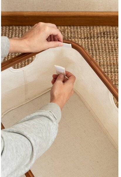 Krémový látkový skladací kôš na bielizeň Bamboo/Linen – Bigso