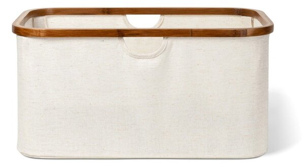 Krémový látkový skladací kôš na bielizeň Bamboo/Linen – Bigso