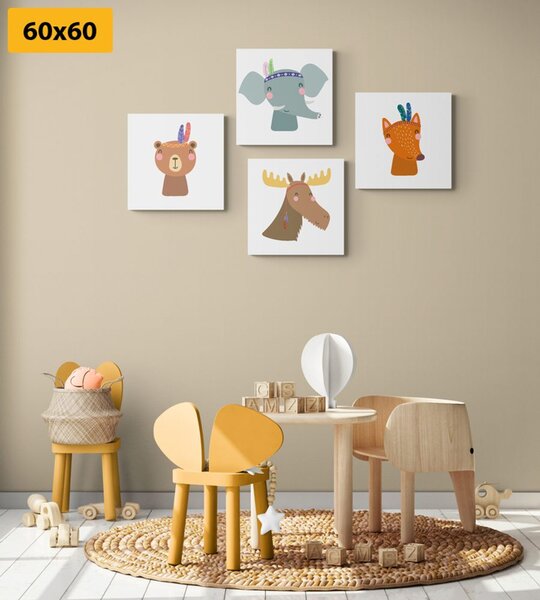 Set obrazov zvierací indiáni