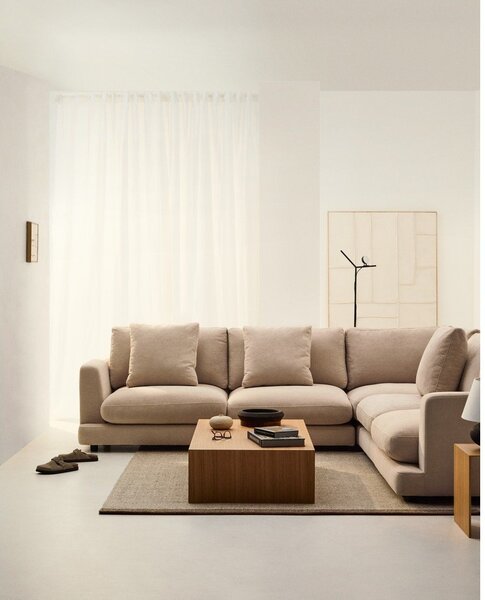 Béžová ženilková rohová pohovka Gala – Kave Home