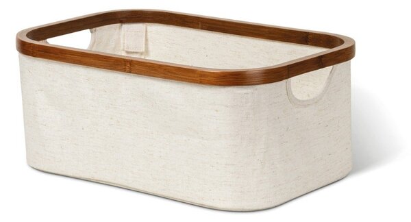 Krémový látkový úložný box 38x26x16 cm Bamboo/Linen – Bigso
