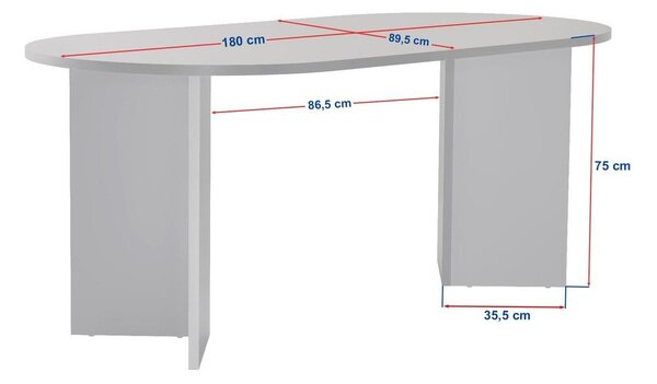Jedálenský stôl v dekore orecha 89,5x180 cm Sablin – Kalune Design