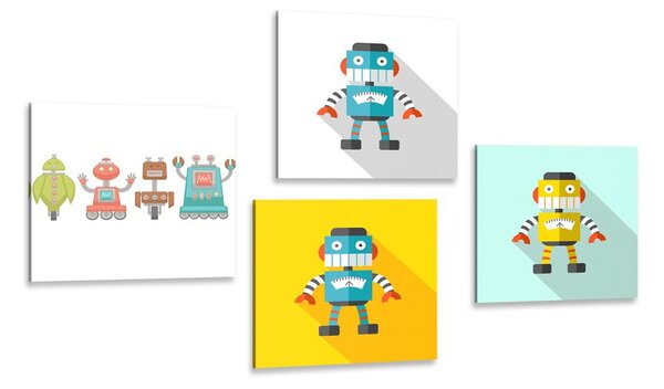 Set obrazov pre detských milovníkov robotov