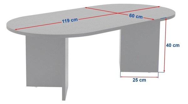Čierny matný konferenčný stolík 60x119 cm Sable – Kalune Design