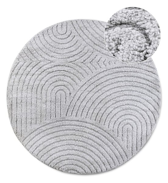 Svetlosivý okrúhly koberec ø 160 cm Panglao New York Light Grey – Elle Decoration