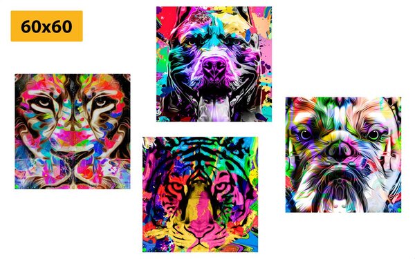 Set obrazov v zaujímavom pop art štýle