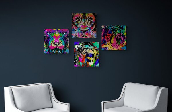 Set obrazov zvieratá v pop art štýle