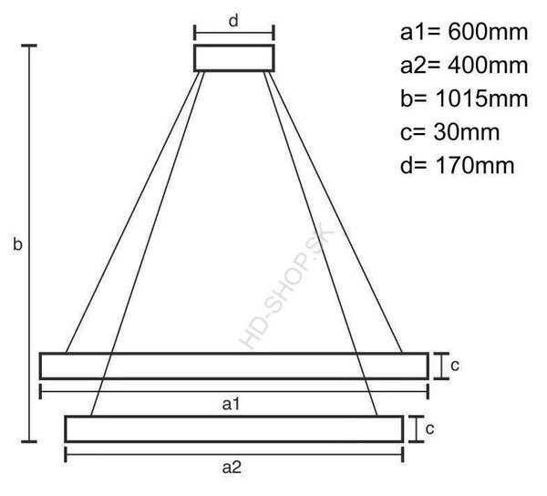 LED závesné svietidlo + diaľkový ovládač 100W (J7309/W)