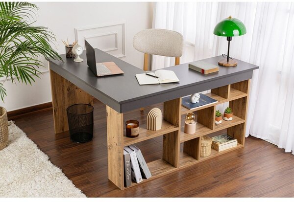 Pracovný stôl v dekore borovice 120x130 cm Vesper – Kalune Design