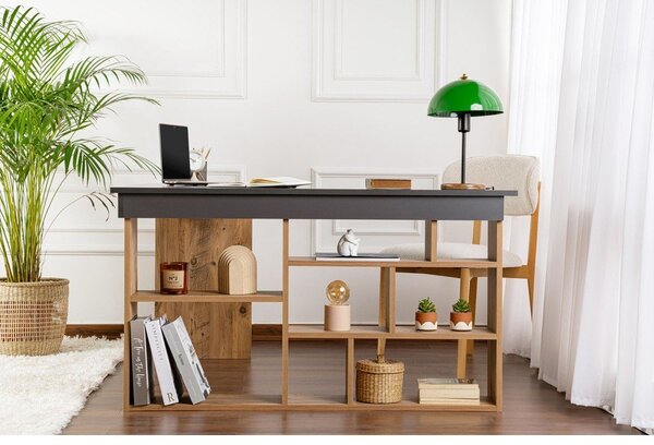 Pracovný stôl v dekore borovice 120x130 cm Vesper – Kalune Design