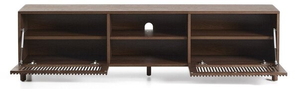 Tmavohnedý TV stolík v dekore orecha 180x49,5x42,5 cm Beyla – Kave Home