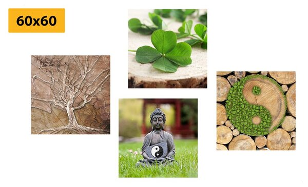 Set obrazov Feng Shui s prvkami prírody