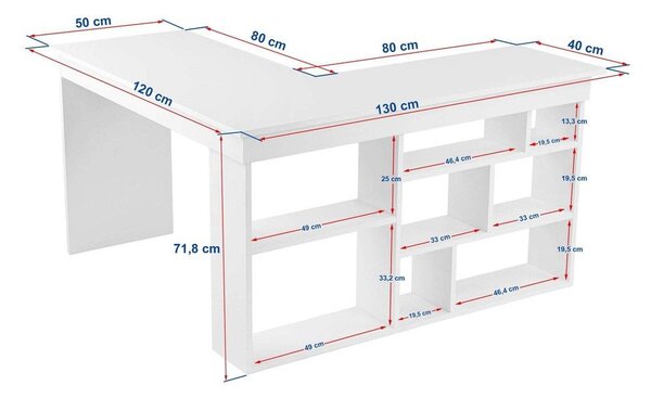 Pracovný stôl v dekore orecha 120x130 cm Vesper – Kalune Design