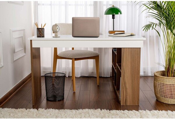 Pracovný stôl v dekore orecha 120x130 cm Vesper – Kalune Design