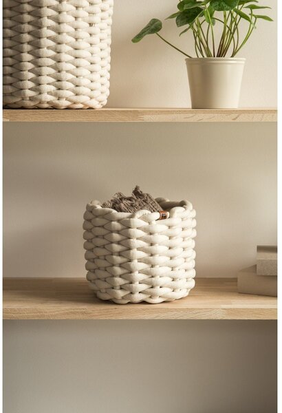 Látkový košík ø 21x17 cm Peach Skin Round S – Bigso