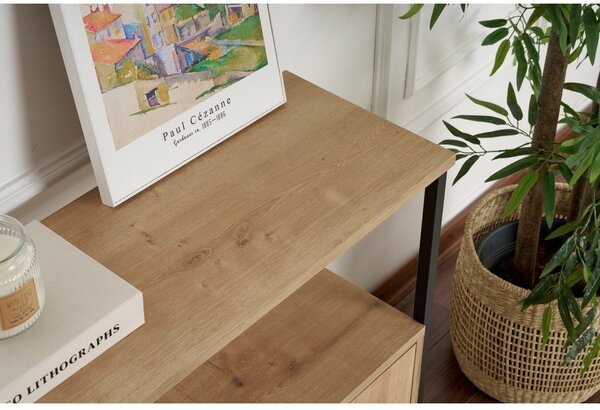 Konzolový stolík v dekore duba v svetlo prírodnej farbe 29,5x120 cm Solace – Kalune Design
