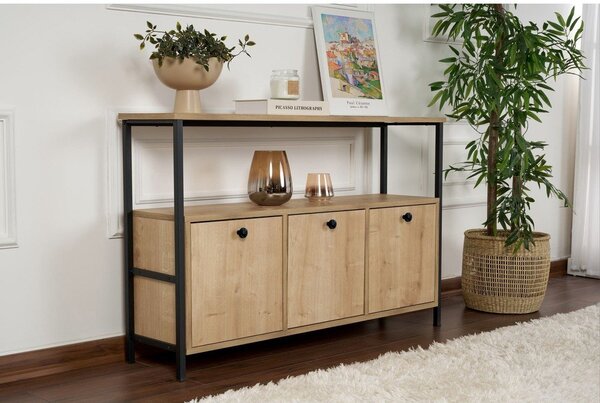 Konzolový stolík v dekore duba v svetlo prírodnej farbe 29,5x120 cm Solace – Kalune Design