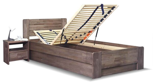 Posteľ s úložným priestorom ARION 2, 120x200, masív buk