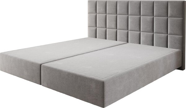 DELIFE Boxspring posteľ Dream-Fine mikrovlákno sivá 200×200 cm bez nôh