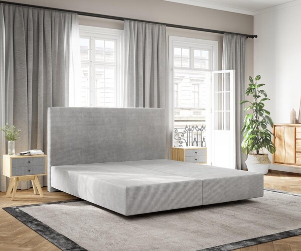 DELIFE Boxspring posteľ Dream-Well 180×200 cm manšester strieborno-šedá