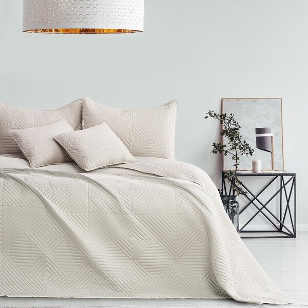 Krémový prešívaný pléd z mikrovlákna 220x240 cm Softa – Restilo