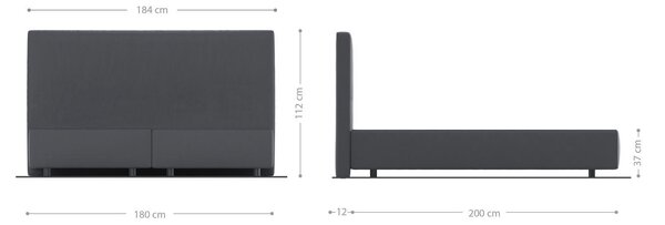 DELIFE Boxspring posteľ Dream-Well 180×200 cm manšester strieborno-šedá