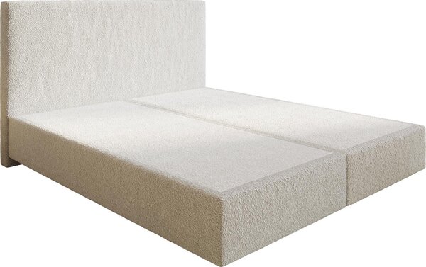 DELIFE Boxspring posteľ Dream-Well 180×200 cm bouclé bielo-krémová bez nôh