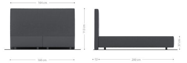 DELIFE Boxspring posteľ Dream-Well 160×200 cm manšester strieborno-šedá