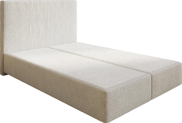 DELIFE Boxspring posteľ Dream-Well 140×200 cm bouclé bielo-krémová bez nôh