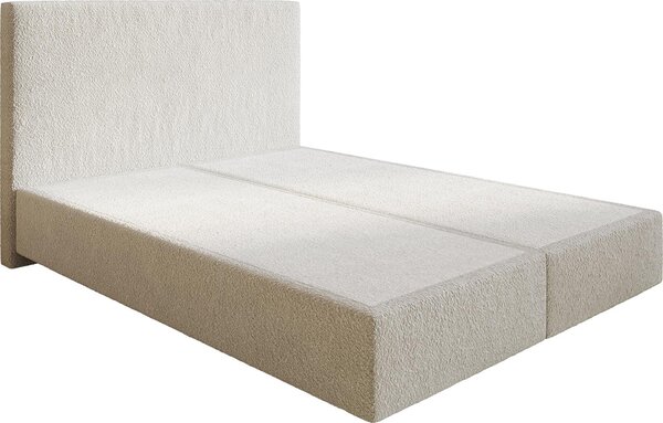 DELIFE Boxspring posteľ Dream-Well 160×200 cm bouclé bielo-krémová (bez nôh)