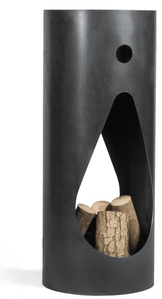 Vonkajší krb z čierneho ocele, model TUBA, rozmery 40x40x132 cm, značka COOK KING