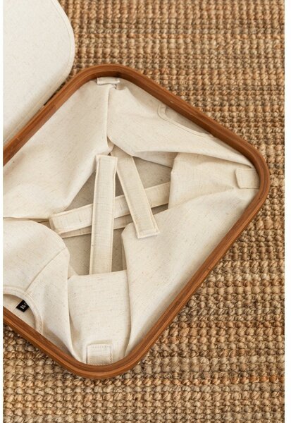 Krémový látkový úložný box s vekom 40,5x33x30 cm Bamboo/Linen – Bigso