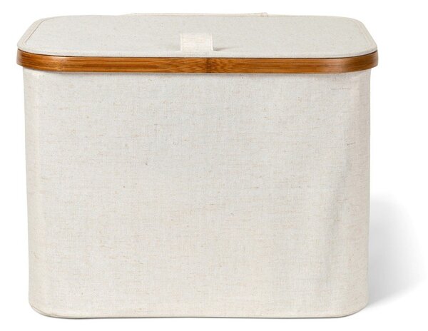 Krémový látkový úložný box s vekom 40,5x33x30 cm Bamboo/Linen – Bigso